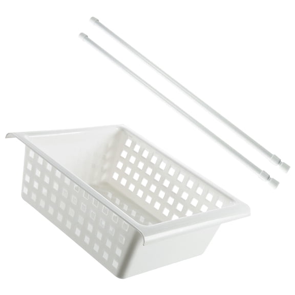 Masteelf Drain Basket with Lid Storage Box Sink Strainer Sink Tray 25X20.3X8.5CM White