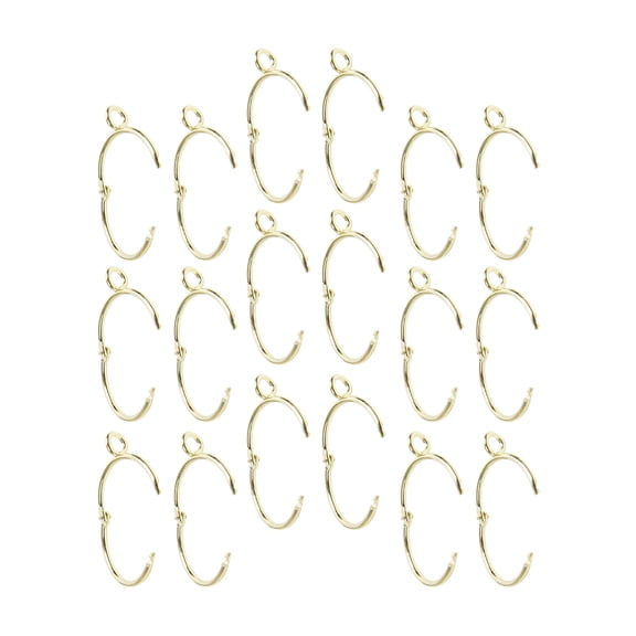 Masteelf Drapery Rings with Clips Drapery Hardware 4x3.8x0.3cm Golden