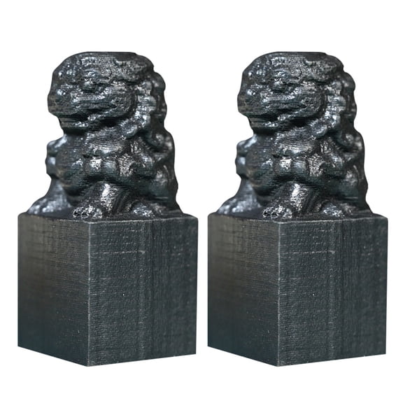 Masteelf Durable Black Synthetic Material Lion Stamps for Decor with Strong Craftsmanship 2Pcs