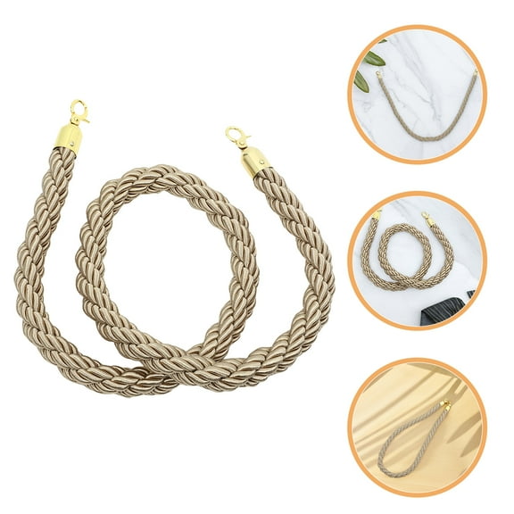 Masteelf Durable Post Rope Barrier With Jute Weave Braided Rope Barrier For Queue Control Movie Theaters Grand Openings Celebrations