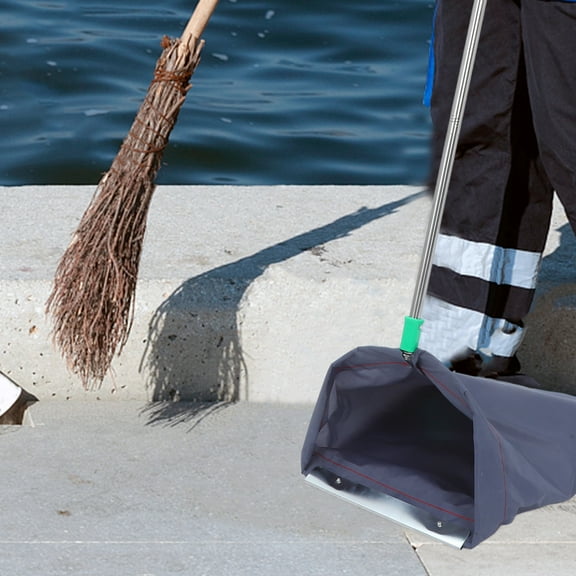 Masteelf Leaf Collector Dustpan Bag with Handle for Yard Lawn Garden, Grass Clippings, Wet or Dry Leaves, Garbage and Trash Dark Grey