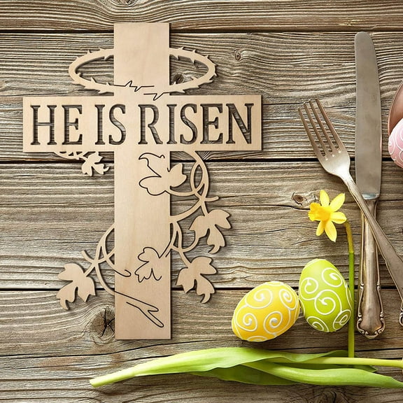 IDEANATEGRATE Rustic Crosses Wooden Table Decor 2Pcs 9.8X7.4In