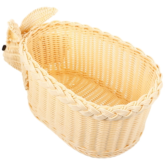 Masteelf Easter Decoration Basket Wicker Storage Woven Baskets Round Baby Child Beige