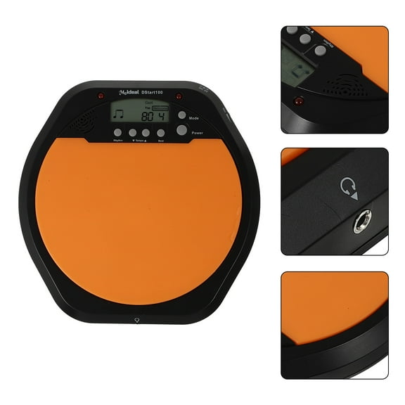 Masteelf Electronic Drum Practice Pad Drum Practice Tool 20.5X20X3CM Orange