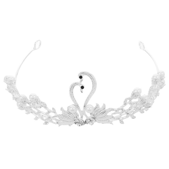 Masteelf Elegant Rhinestone Swan Crown for Women Lightweight Bridal Tiara Perfect for Wedding Decoration White
