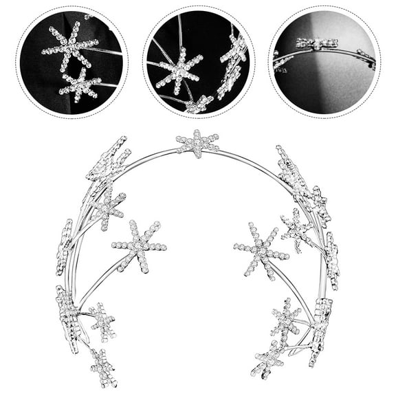 Masteelf Elegant Wedding Crown for Brides with Rhinestones and Alloy Material White Color Fits Various Occasions 6.5 Inches