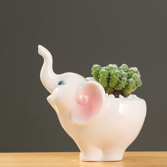Masteelf  Elephant Ceramic Flowerpot Decoration Succulent Container Colorful