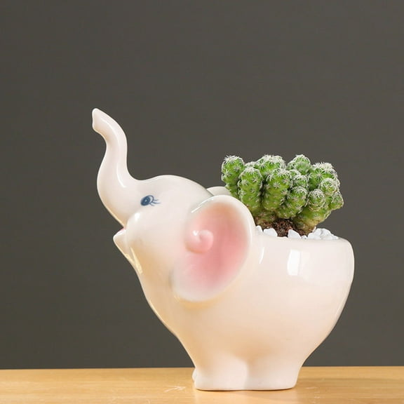 Masteelf Elephant Ceramic Flowerpot Decoration Succulent Container Colorful