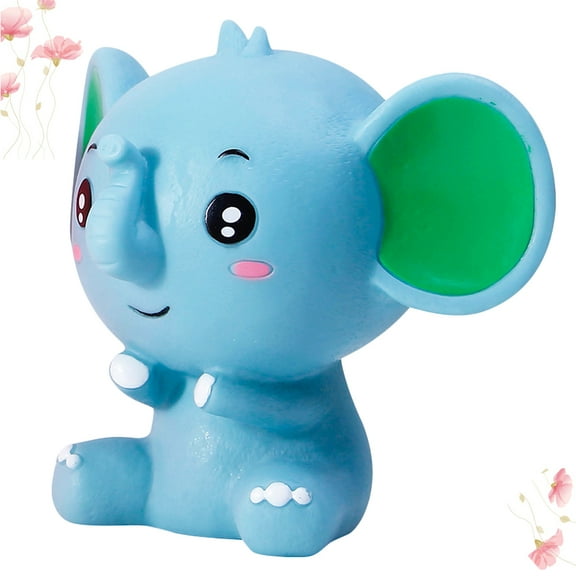 Masteelf Elephant Shaped Money Bank for Kids to Save Coins and Bills Soft Plastic Blue Helps Develop Saving