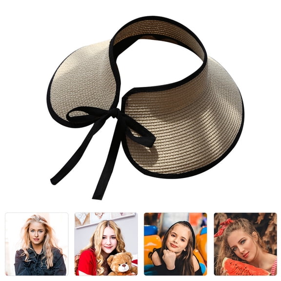 HEATSHAKING Wide Brim Beige Handmade Hat for Sun Protection and Comfort 1Pc