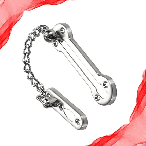 Masteelf Entry Anti-theft Deduction Door Lock Latch Keyless Door Lock 12.9X3.7cm Silver