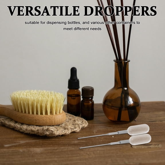 Masteelf Essential Oil Dropper Pipettes for Liquid Transfer 4pcs Clear Plastic Multi Use