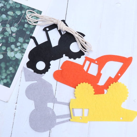 Masteelf Excavator Happy Birthday Decoration Pull Flag Bride Baby