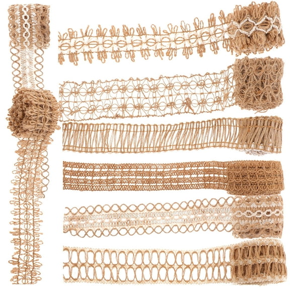 Masteelf FRCOLOR 8 Rolls Wear Resistant Ribbon Wrapping Camo Burlap Runners for Bride