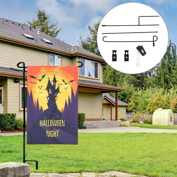 Masteelf Fall Garden Banner Flag Pole Stand for Backyard Front Door Welcome Holder Outdoor Decoration