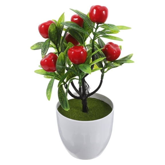 SWETRACE Artificial Red Fruit Bonsai Tree for Table Centerpiece with Realistic Appearance