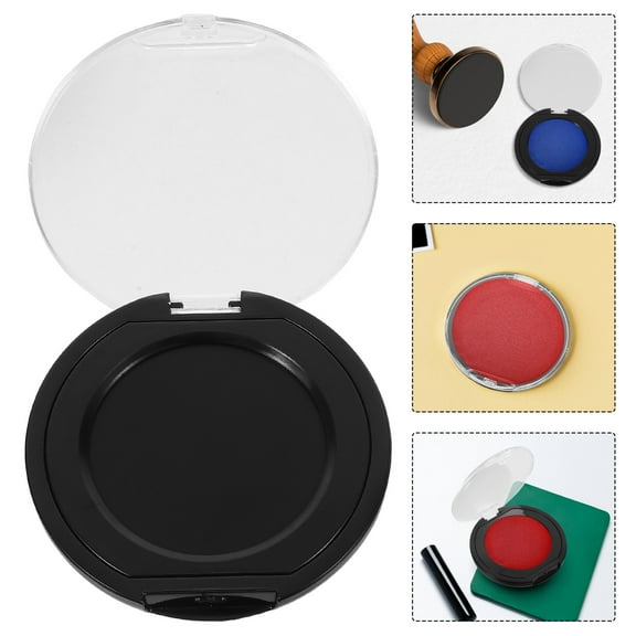 Toddmomy Fingerprint Ink Pad Black 1Set 2.36X2.36X0.43In For Office Use