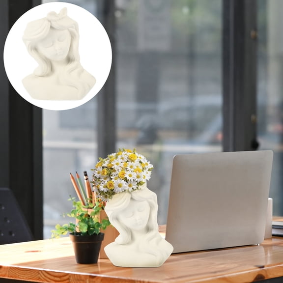 Masteelf  Flower Holder Home Decoration Decorative Vase Botanical Decorations Office White