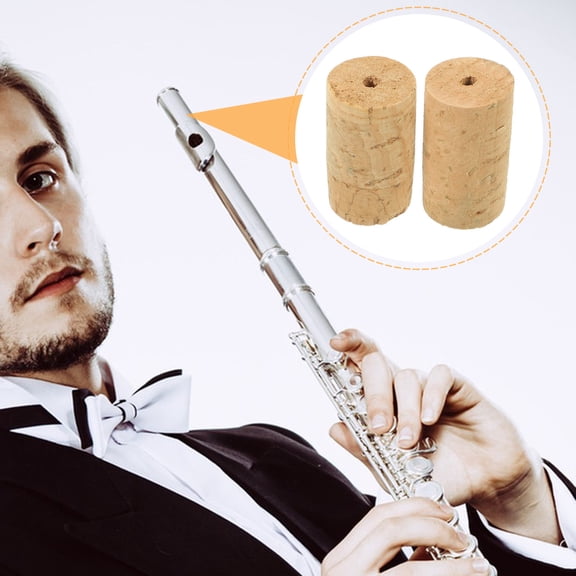 Masteelf Flute Cork Replacement Plugs for Musical Instruments Enhance Sound Quality Khaki 2pcs