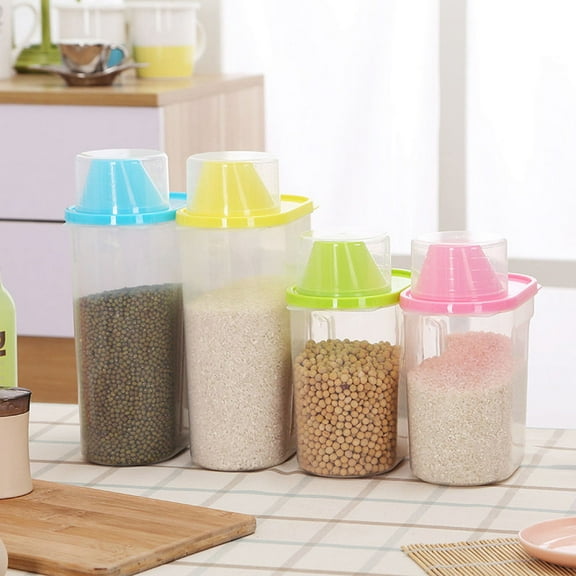 Masteelf Food Storage Containers Airtight Cereal Canister Clear Baby Green