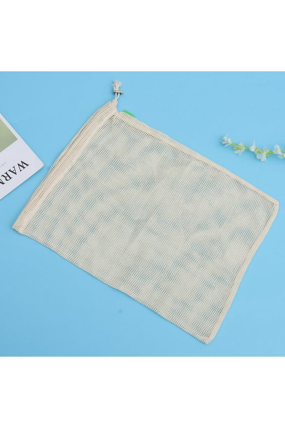 Food Storage Pouch Drawstring Produce Bags Cotton Mesh Shopping