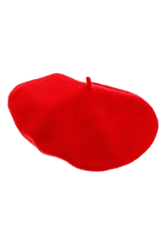Red French Beret for Women - Stylish, Comfortable, Versatile Hat for Artists, Casual, Costumes, and Everyday Wear