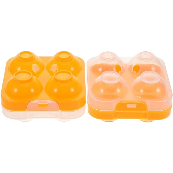 IDEANATEGRATE Egg Bucket Egg Storage Container Plastic 4Set Orange