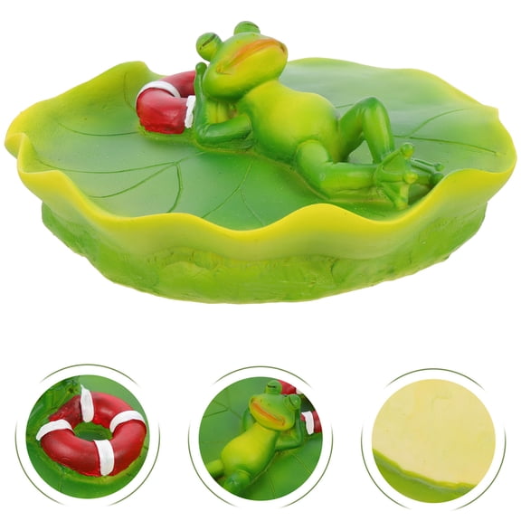 Masteelf Frog Garden Statue Water Floating Pond Decoration Cute Frog Statue Yard Pond Floating Frog Ornament