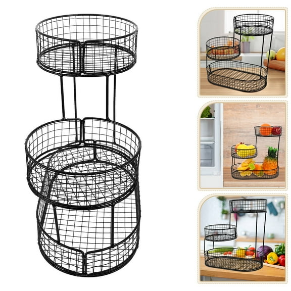 Masteelf Fruit and Vegetable Rack for Snacks and Kitchen Storage Easy to Clean Organizer Storage Basket for Bread Snack Veggies Produce