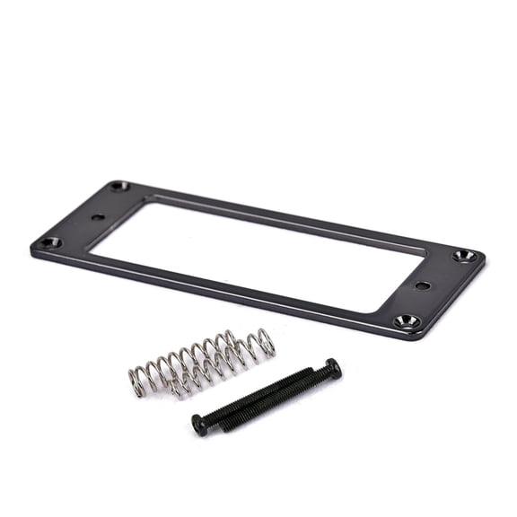 Masteelf Full-size Flat Metal Humbucker Pickup Mounting Rings Frame Mounting Ring Flat Base Pickup Frame Thicknes 2mm (Black)