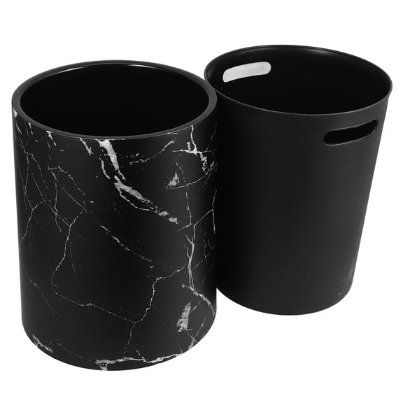 Masteelf Garbage Basket Marbling Pattern Trash Can Plastic Waste Paper Basket Trash Holder