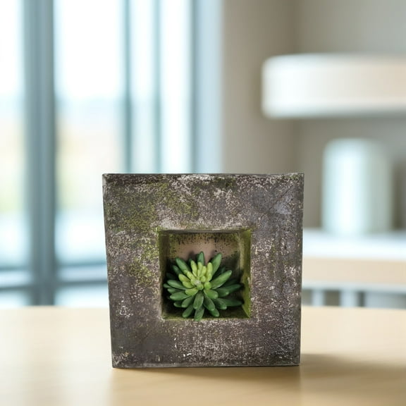 Masteelf Garden Flower Planter Outdoor Iron Flower Pot Floor Flowerpot 22X22CM