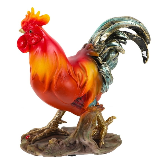 Masteelf Garden Rooster Figurine Realistic Rooster Statue Simulation Rooster Landscape Prop
