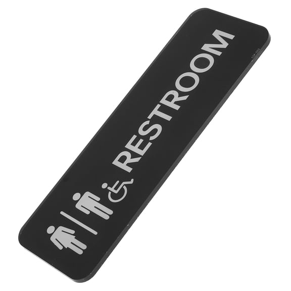 Masteelf Gender Neutral Bathroom Sign with Acrylic Material Black Color for Home Use Sleek Modern Design 4.5 x 6.7 Inches