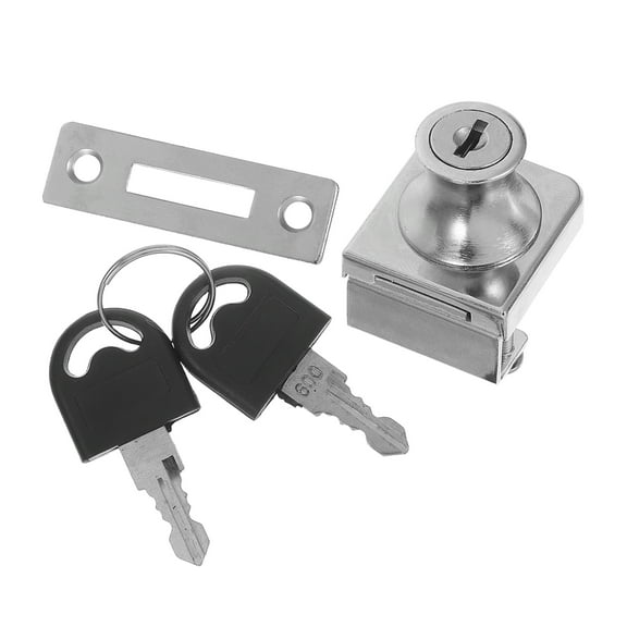 OFFIGAM Zinc Alloy Glass Cabinet Lock, Easy Installation, Secure and Locking Solution for Home, Office Cabinets and Display Cases