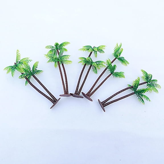 Masteelf Glitter Green Plastic Coconut Tree Ornaments for Cake Decoration 16pcs Safe and Durable