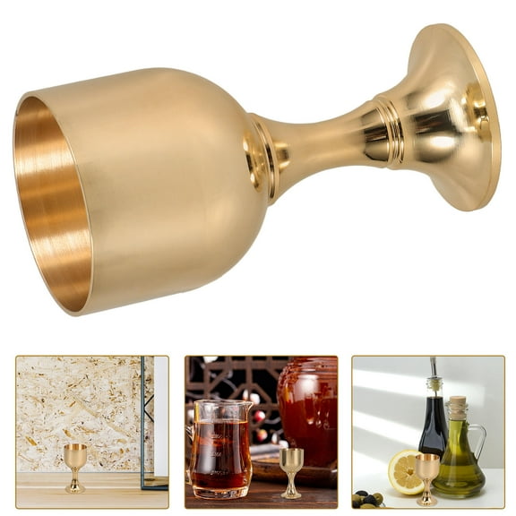 Masteelf  Goblet Medieval Wine Goblets Rimmed Stemware Cup Travel Golden
