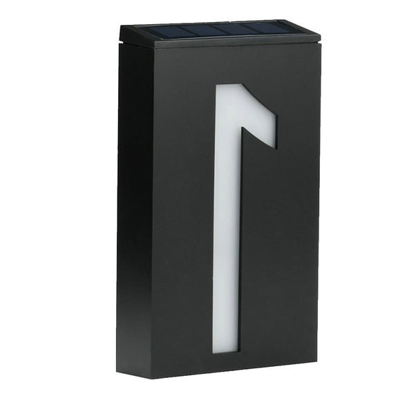 Masteelf Solar Powered LED Door Light Sign with 6 LEDs for House Hotel Black ABS PC Waterproof