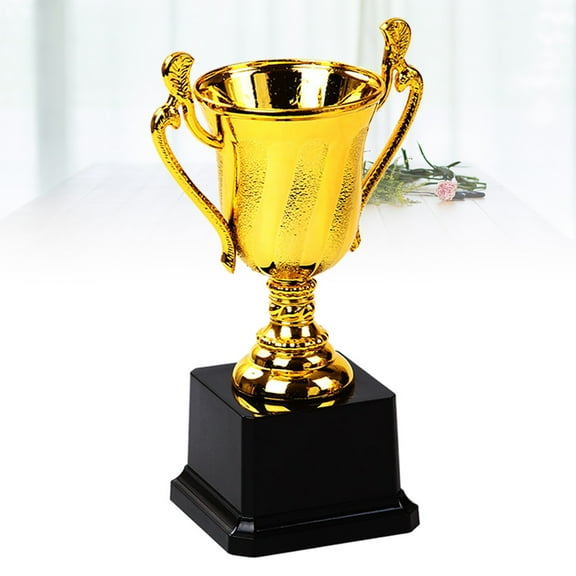 Masteelf Golden Award Trophy for Awarding Made of Synthetic Material with Black Base 13 cm