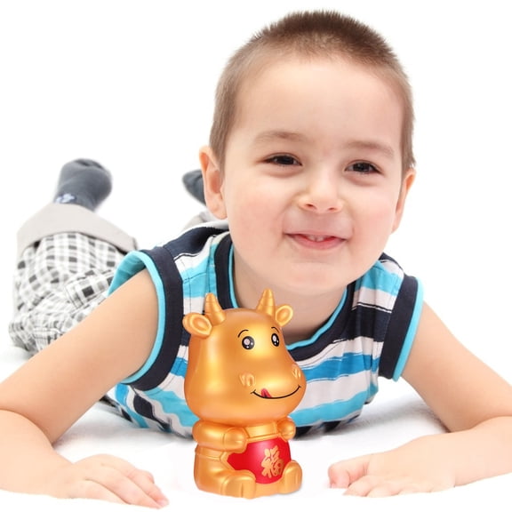 IDEANATEGRATE Ox Shape Piggy Bank Golden 2Pack 4.1x3.7x6.3in