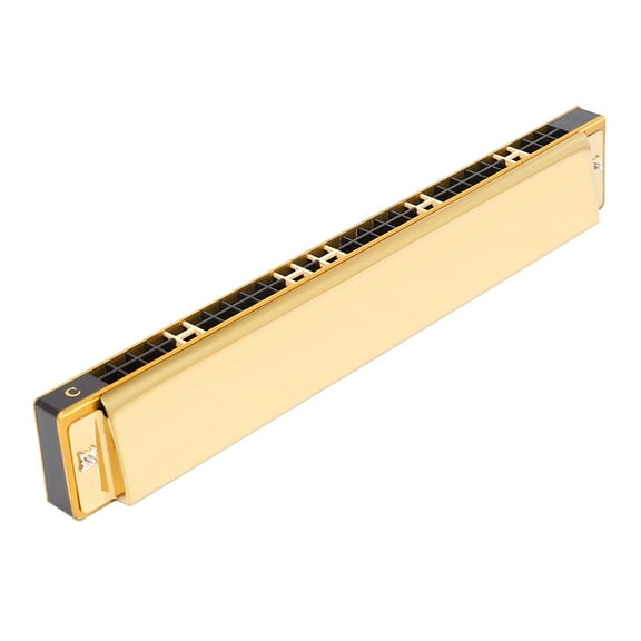 Masteelf Golden Key of C Harmonica 28Hole Stainless Steel ABS Musical Instrument for Music Playing Beginners