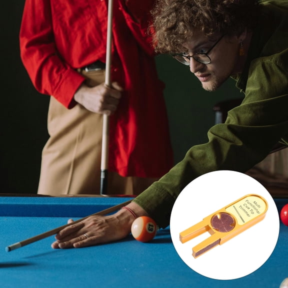 Masteelf Aluminum Pool Cue Tip Shaper for Repair and Maintenance, Multifunctional Tool in Golden Finish