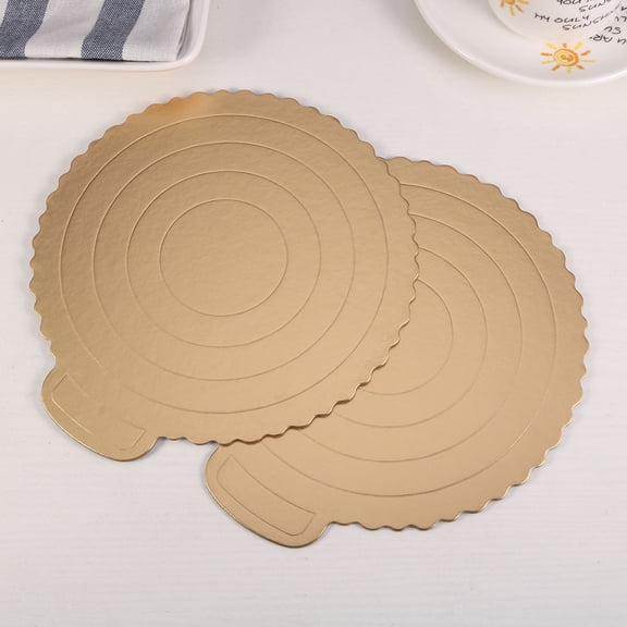 Masteelf Golden Paper Cake Boards for Decoration Sturdy and Delicate Perfect for Parties and Restaurants 7.5 Inches
