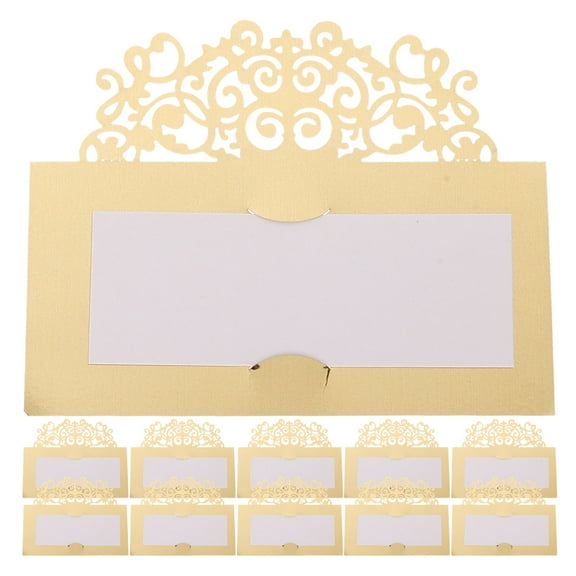 Masteelf Golden Paper Tent Cards for Decorating Simple Practical Wedding Party Table Signs 20pcs