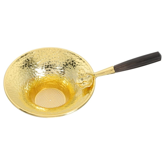 Masteelf Golden Plastic Tea Infuser with Comfortable Handle for Home Use Uniform Leakage and Easy Cleaning 3.5 inch