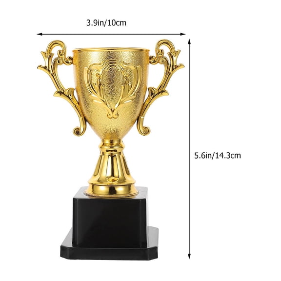 Masteelf Golden Plastic Trophy for Cheer Exquisite and Delicate Small Party Trophy 2Pcs