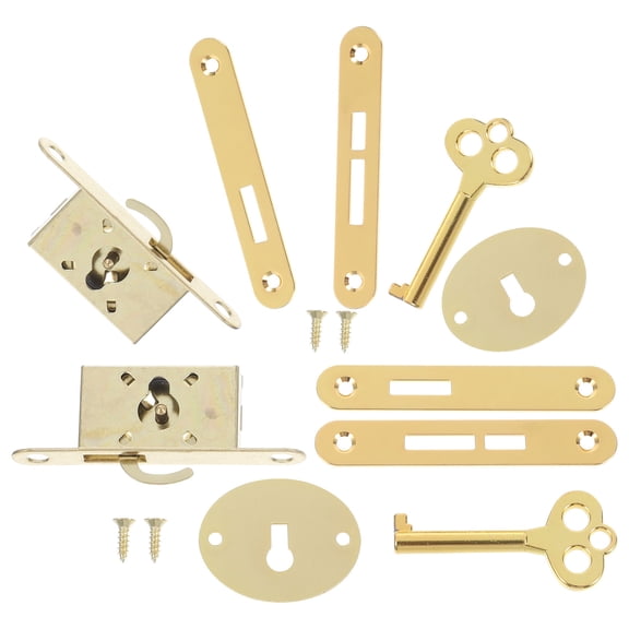 Masteelf Golden Zinc Alloy Vintage Wooden Box Lock for Home Use Perfect for Jewelry and Gift Boxes 2 Sets