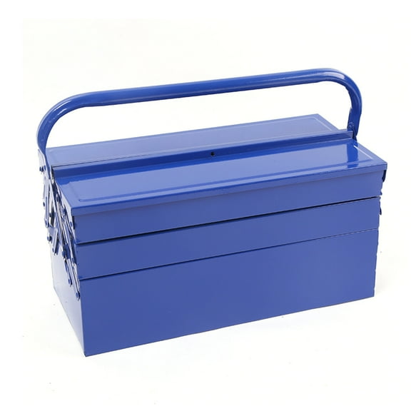 Masteelf Green Metal Foldable Toolbox with Double Layer Storage for Family Use Ergonomic Handle Large Size