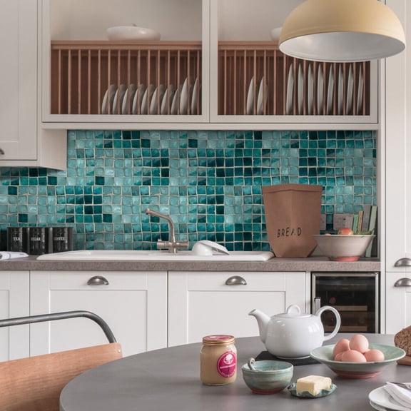 Masteelf Green PVC Tiles Sticker for Wall Decor Adjustable and Waterproof with Easy Peel and Stick Design 500 x 20 cm