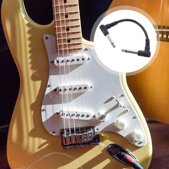 Masteelf Guitar Patch Cables with Oxygen Free Copper for Electric Guitar 6.35mm Male to Male 15cm